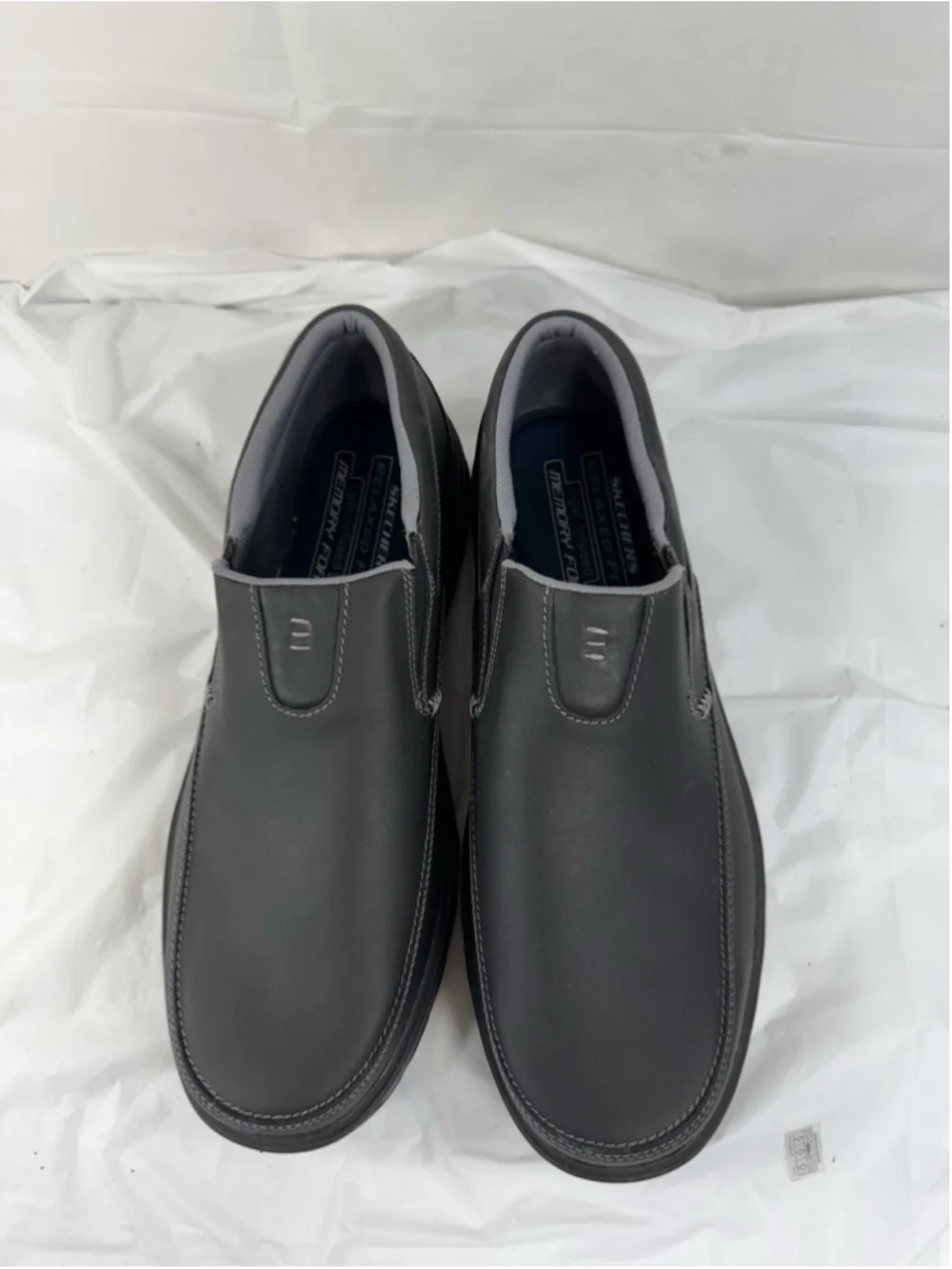 Skechers Men’s Segment The Search Memory Foam Leather Shoes 64261 Black Size 14